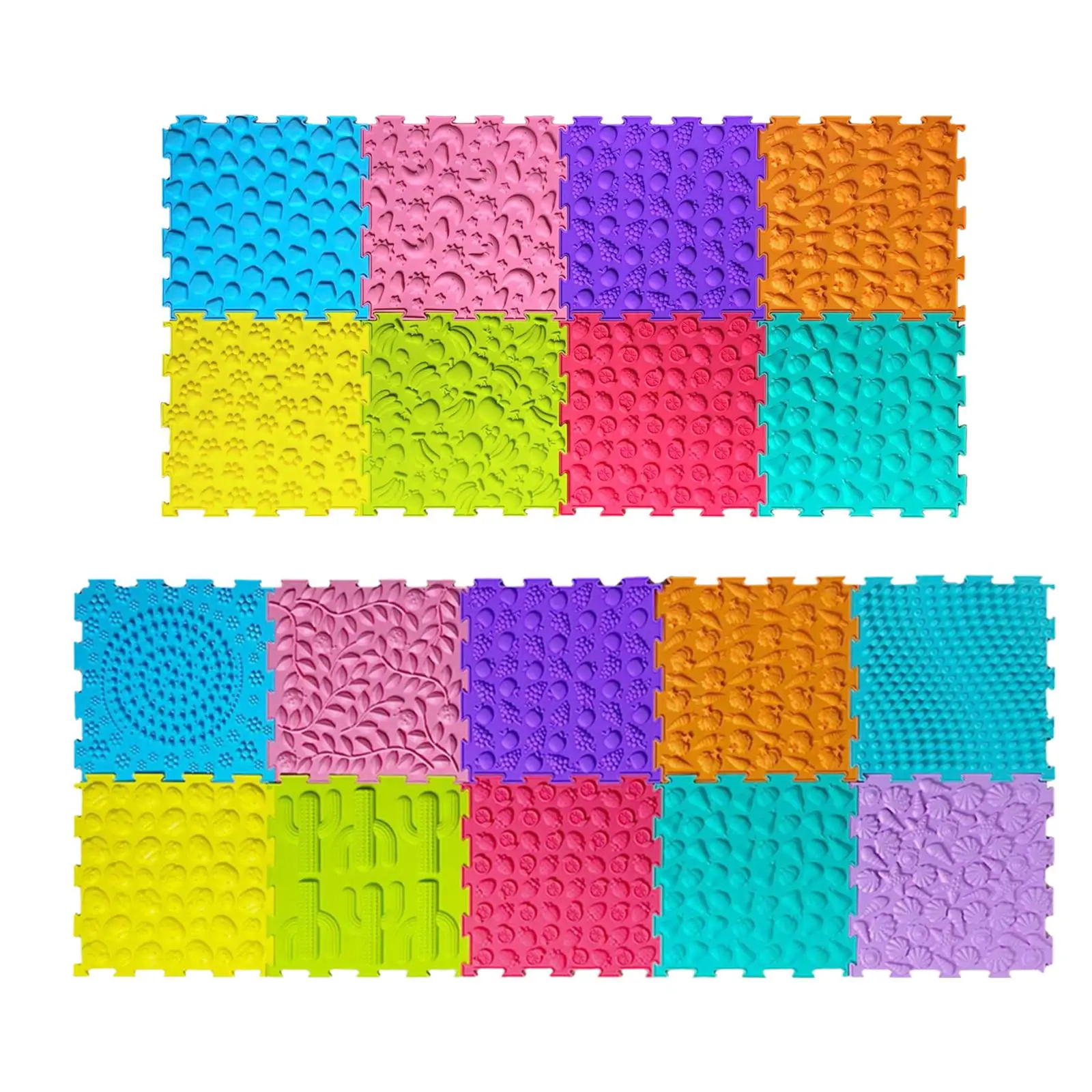 Massage Sensory Puzzle Mat Interlocking Floor Tiles for Indoor Boys Girls