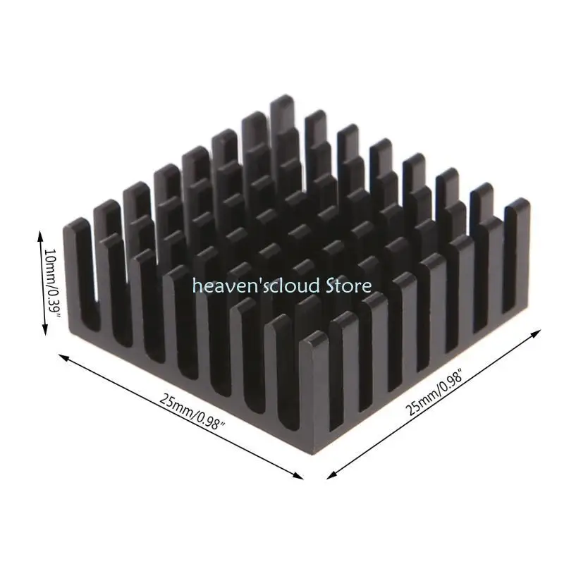 

Y88B 5Pcs 25x25x10mm Aluminum Heatsink Block Computer Cooler Electronic Chip Radiator