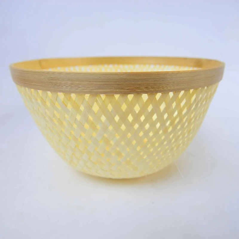 

Three-piece set of natural handmade bamboo hanging lamp food storage basket craft bamboo basket storage pattern craft