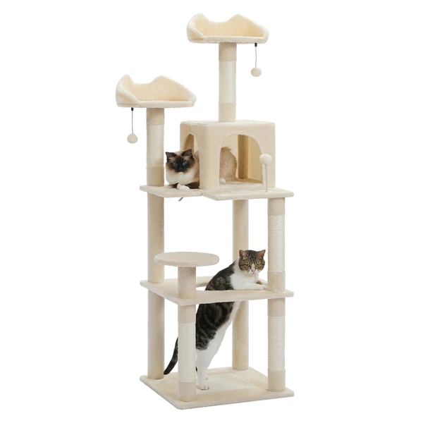 

Cat Tree Furniture Tower Climb Activity Tree Scratcher Play House Kitty Tower Furniture Pet Play House Cozy Cat Condo