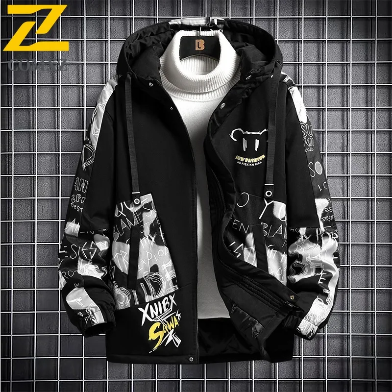 

COMXZ Men Down Jacket New Thickened Style Ski Trip Warm Snow Adventure Puffer Jacket Street Look Windproof Design Winter Jacket
