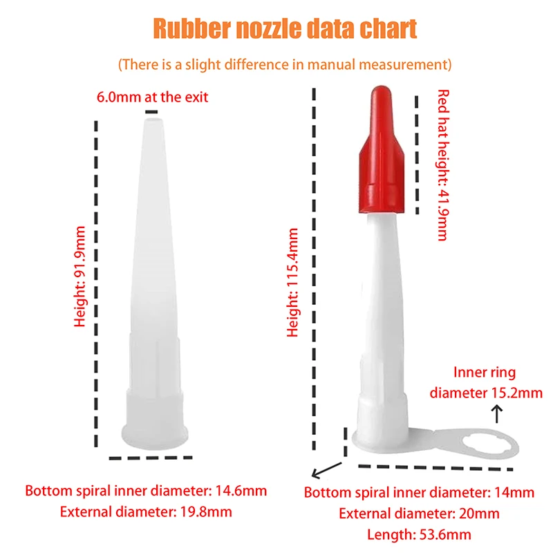 

10Pcs Spare Nozzles Screw Cover For Caulking Pipes Spare Silicone Nozzle Sealant Tool Kit Re-sealable Mastic Cartridge