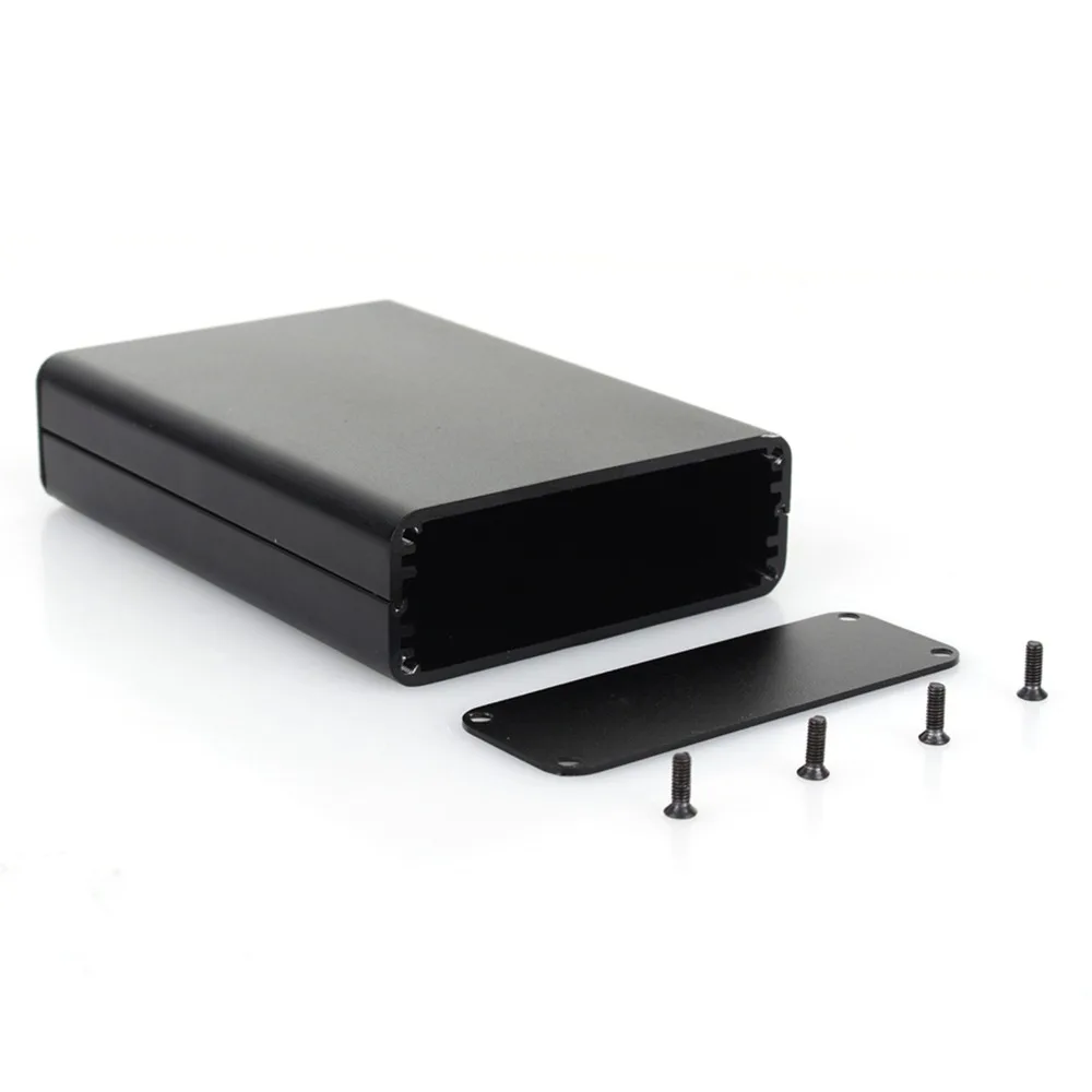 Metal Case 100*71*25mm Wiring Enclosure Aluminum Black Junction Box Circuit PCB Instrument Box Electronic Instrument