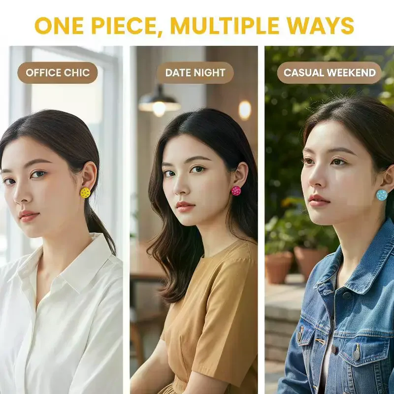 Colored Resin Sweet Design Polka Dot Circular Stud Earrings for Women Novelty Jewelry in Assorted Colors Gift