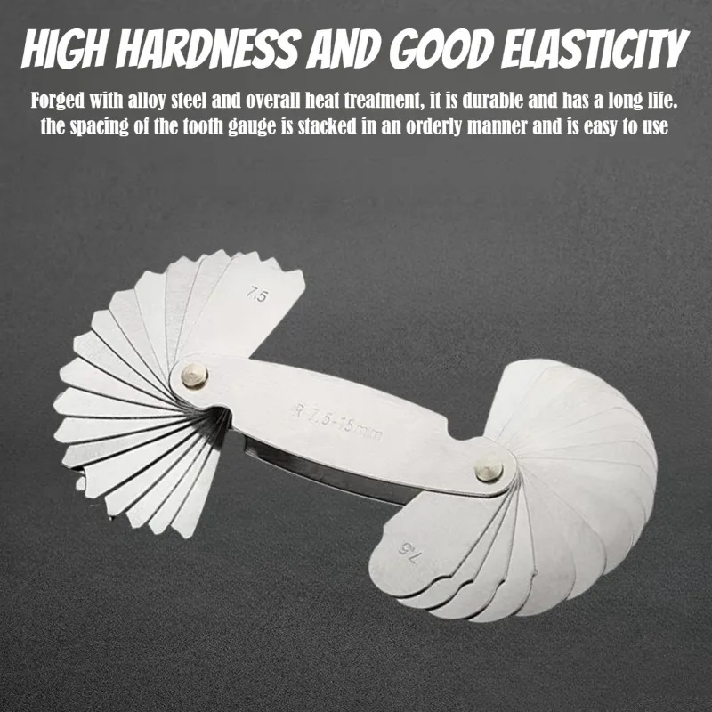 عالية الدقة نصف القطر قالب R مقياس R7.5-15 الشعاع غيج لوحة فيليه قياس الخارجية الداخلية مقعر محدب قوس أدوات قياس