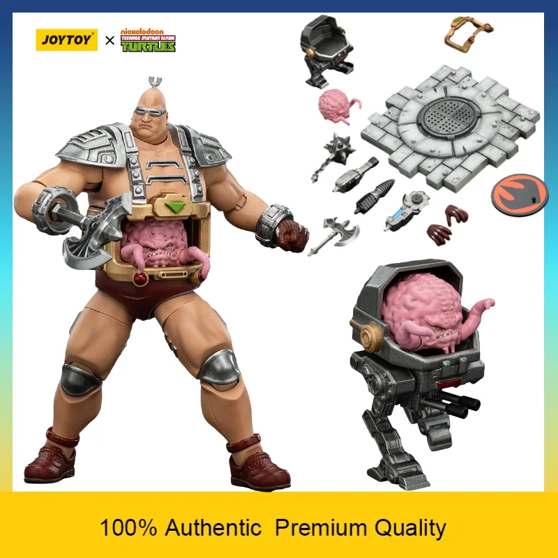[Auf Lager] JOYTOY TMNT Krang 1/18 bewegliche Actionfigur mit Kampfax-Zubehör, Sammlermodell, Spielzeuggeschenk