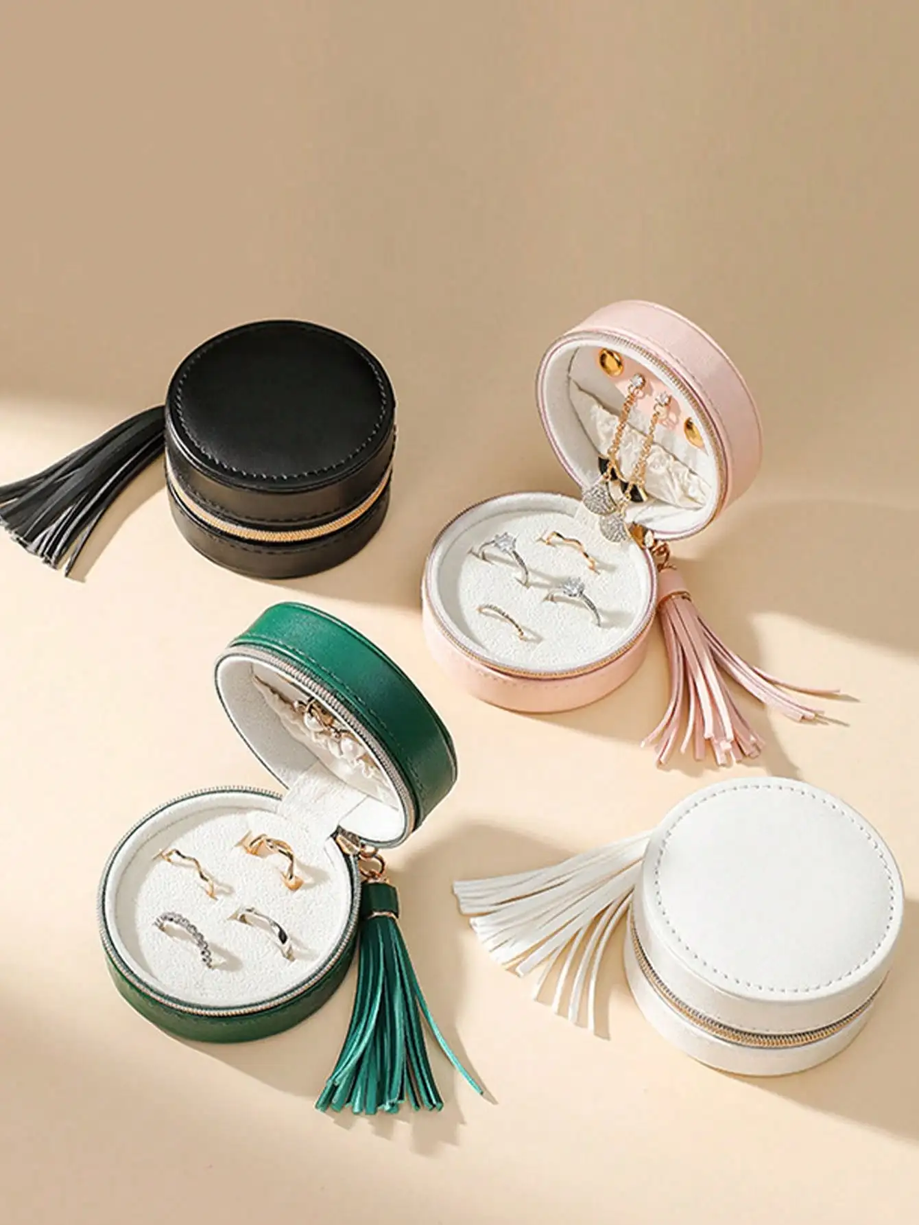 

Mini Jewelry Organizer Display Travel Jewelry Case Boxes Earrings Necklace Ring Portable Jewelry Box Leather Storage