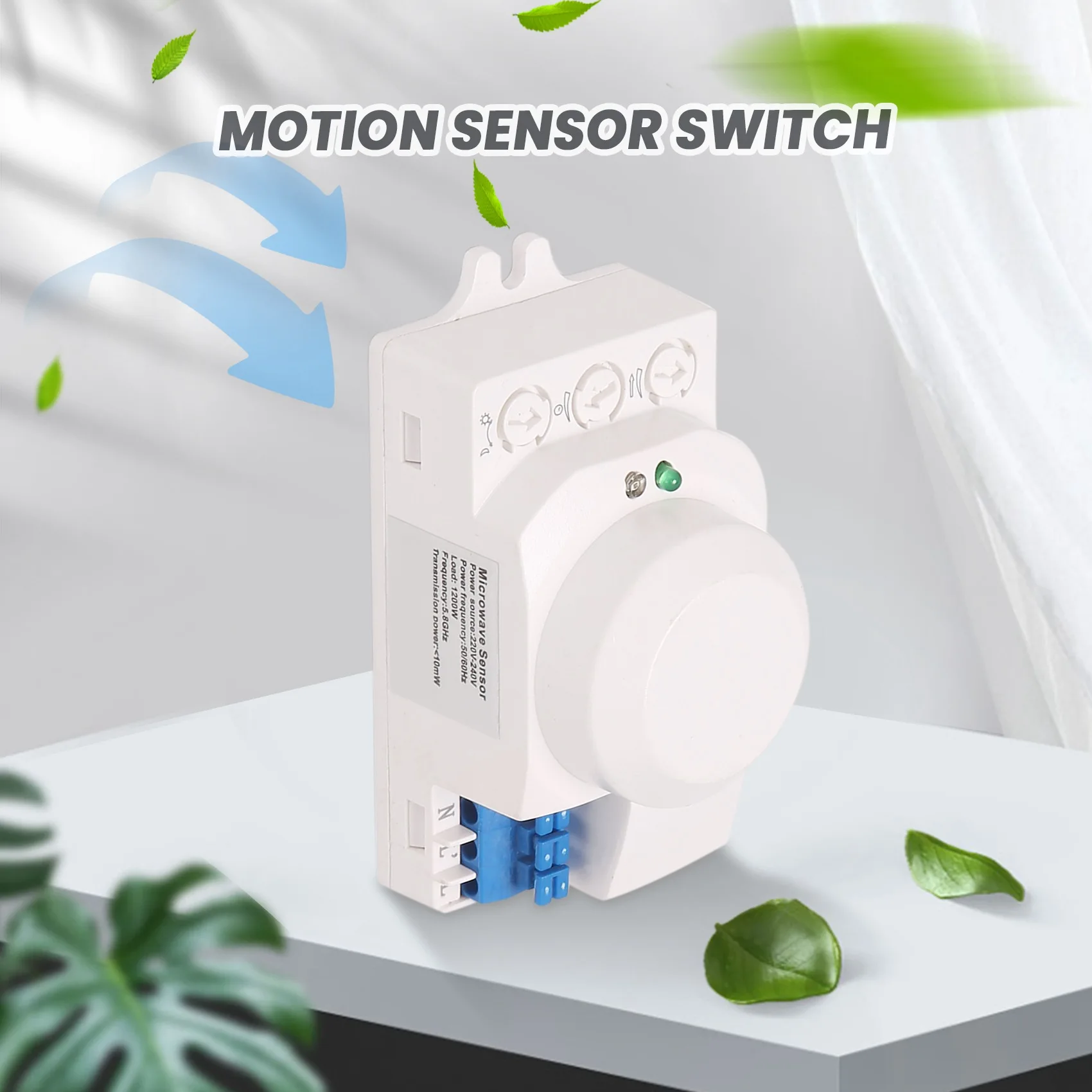 Novo sistema hf de 5.8ghz led micro-ondas sensor de movimento de 360 graus interruptor de luz detector de movimento corporal