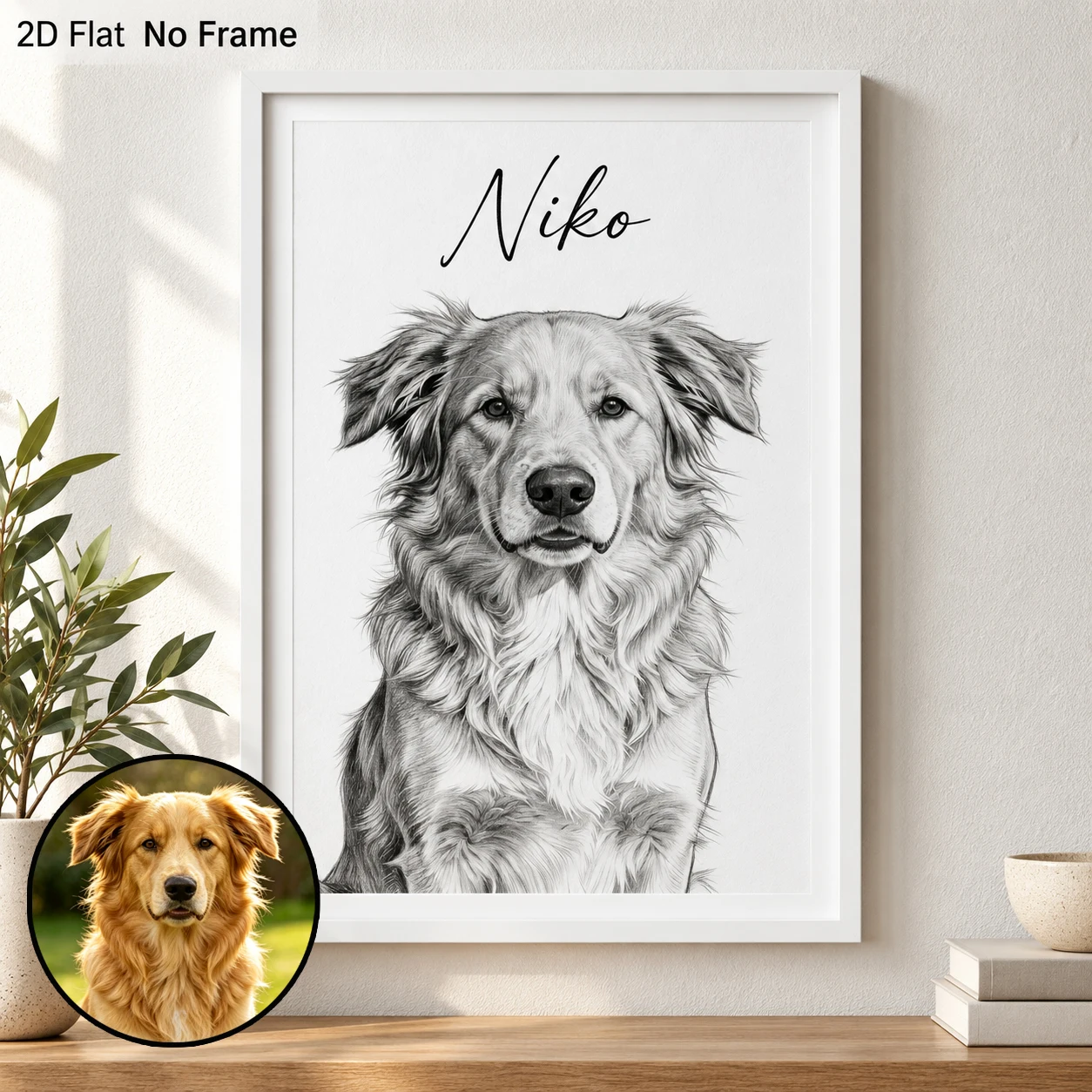 Custom Pet Posters Custom Pet Sketch Photos Dog Cat Portrait Wall Art Personalized Canvas Printing Room Decoration Holiday Gifts