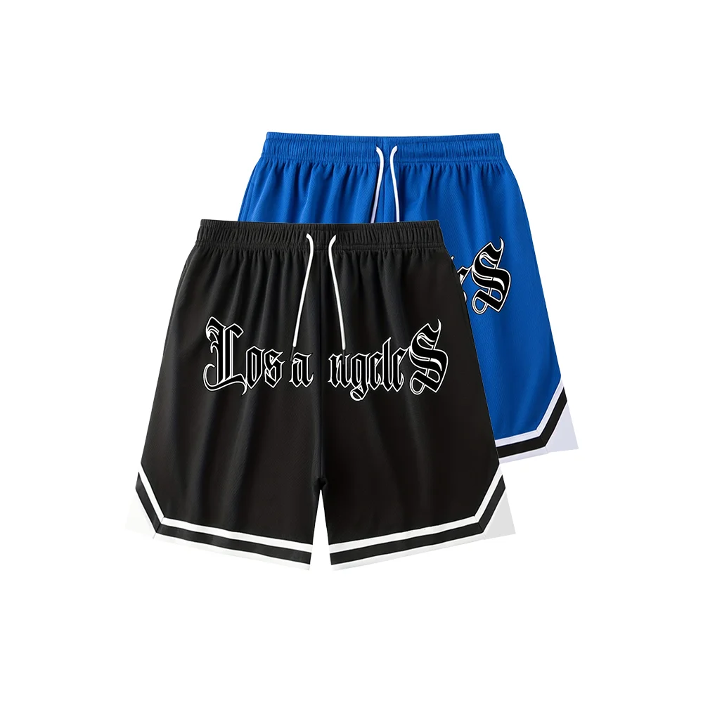 

Лидер продаж, американские баскетбольные шорты с узором LosAngeles, дышащие, быстросохнущие трендовые шорты для тренировок на открытом воздухе с пламенным принтом