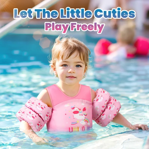 Imagen 2 del producto Chaleco salvavidas para niños, flotador de brazo para natación, silbato, chaleco salvavidas para niños, traje de baño de espuma, accesorios de seguridad para piscina para kayak
