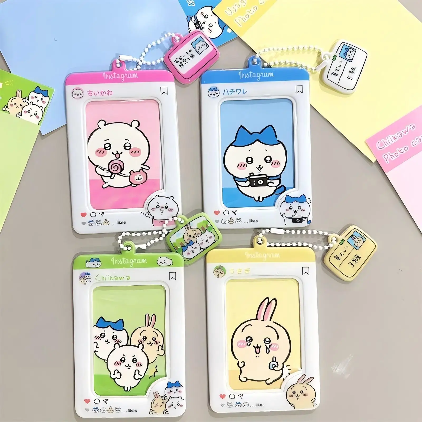 

Kawaii Chiikawa чехол для карт для девочек подходит для 3-дюймового хранения карт милый держатель для карт Mahou Shoujo защитный чехол подарки для девочек