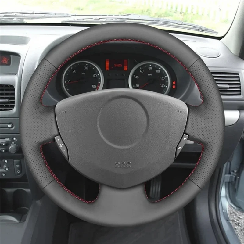 Microfiber Leather Car Steering wheel Cover For Renault Clio 2 Twingo 2 Dacia Sandero  Handle Cover Interior Car Accessories