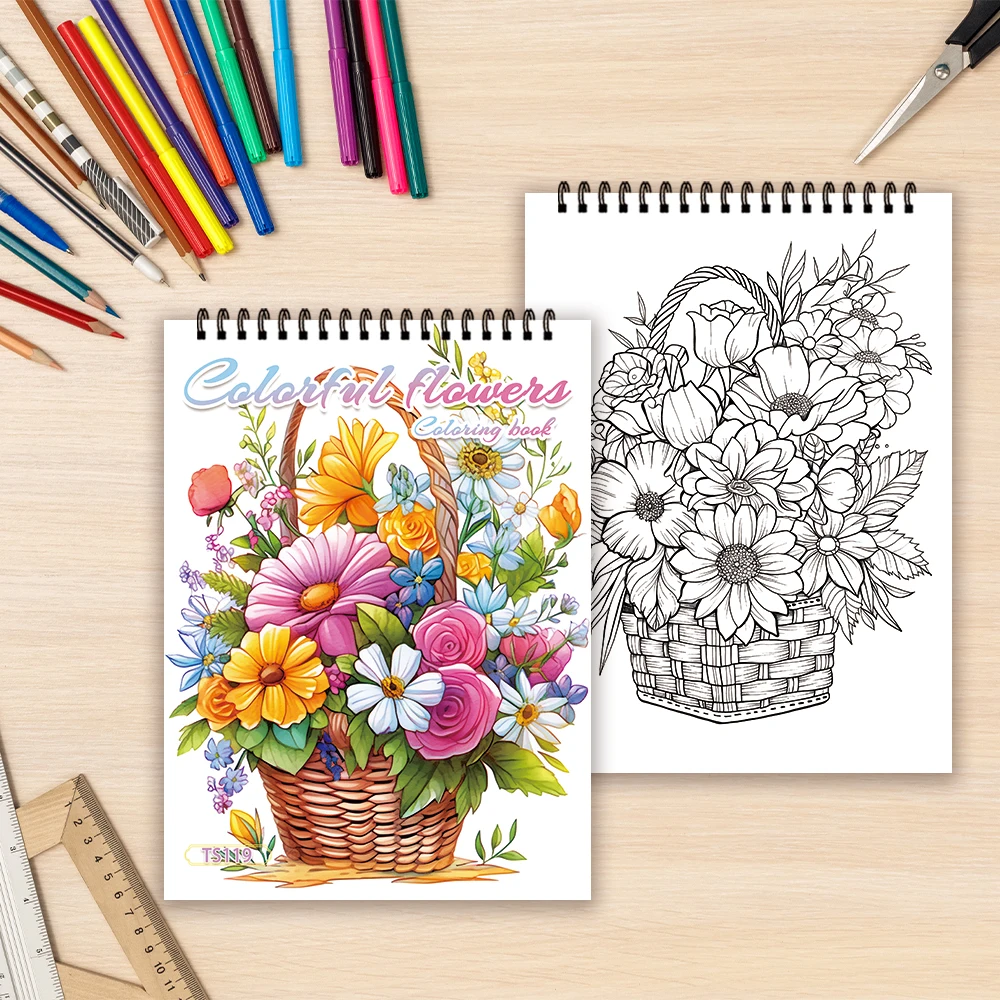 Malbuch für Erwachsene – 30 Blatt, Spiralbindung, speziell für Frauen, 11,2 x 8,3 Zoll, Zeichenbuch, Geburtstagsgeschenk, Geschenk für Feiertagspartys. – Detail 33