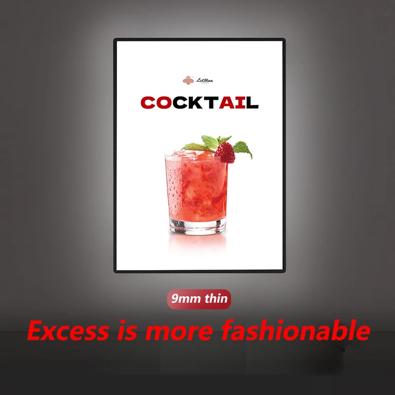 Ультратонкий рекламный светодиодный A3A4 магазина, лайтбокс с ярким меню, доска для заказа, дизайн и производство ценового списка.