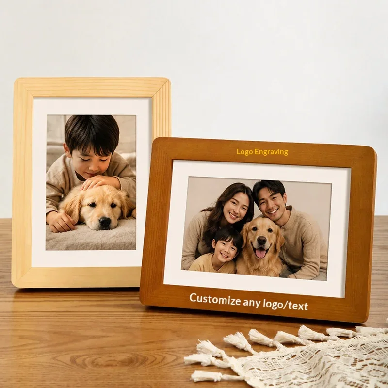 Solid Wood Round Corner Photo Frame 7-inch & 8-inch Decorative Wall and Table Display, Premium Quality Picture Frame Home Décor