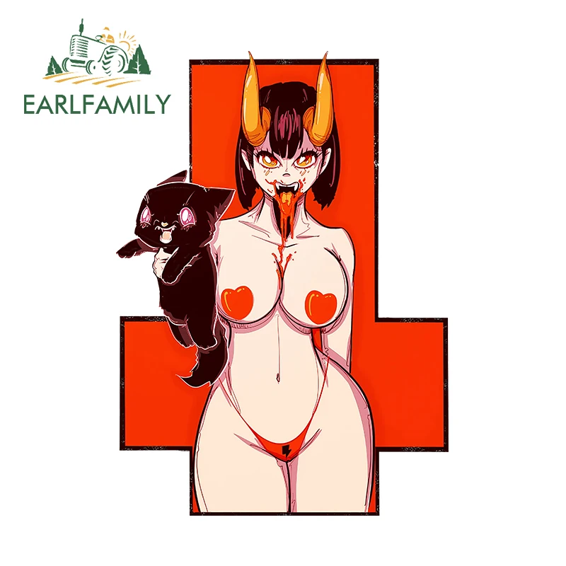 EARLFAMILY 13cm x 9.3cm Valentina Ludwig Bacon Decals Succubus Devil Girl Love Stickers Scratch Proof Windshield Car Accessoires