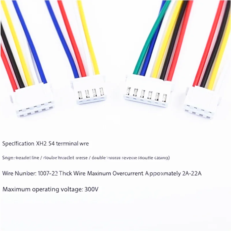 5PCS XH2.54 Single-ended double-ended terminal wire 2P3P4P5P6P7P8P10P12P 10/20/30/40/50/60/100cm 1007-22Number Wire