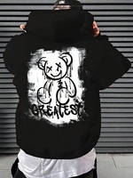 2025 New Men's Autumn Fashion Bear Printed Soft and Comfortable Hoodie Outdoor Urban High Street Clothing