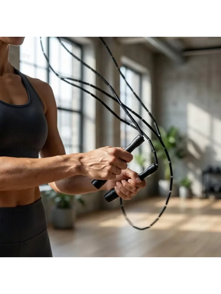 Fitness Jump Rope PE Beaded Segmented Jump Rope Bamboo Knot Rope Gym Fitness Sport Training Equipment Exercise Racing Jump Rope