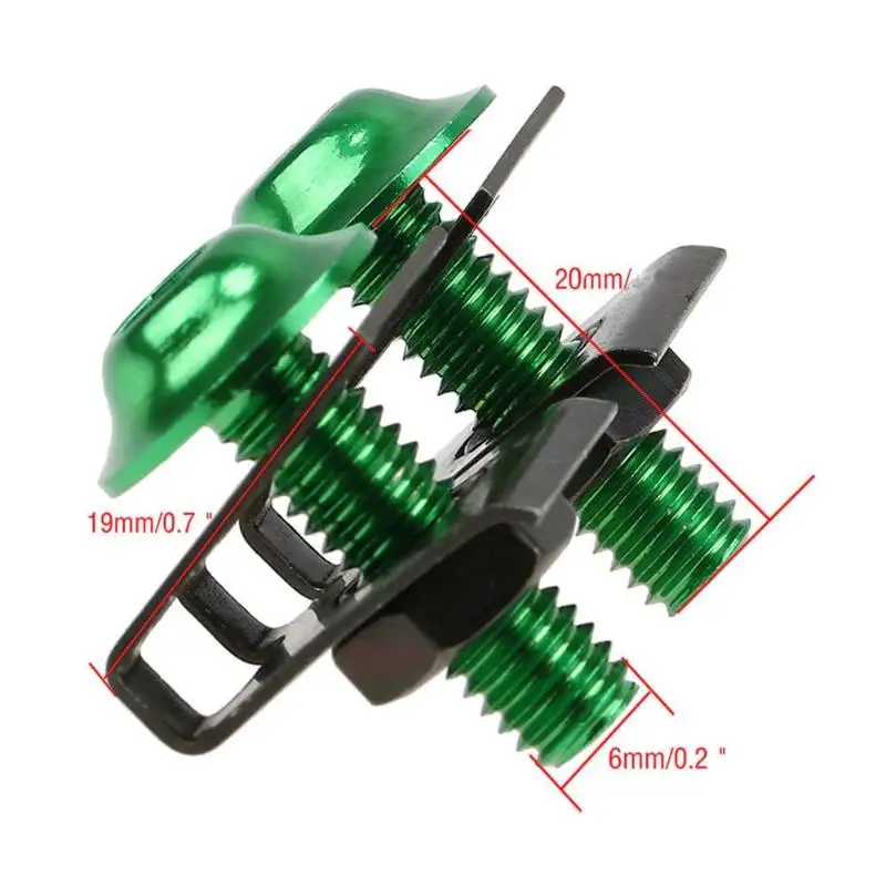 10Pcs 6mm CNC Aluminum Motorcycle Screws Colorful Hexagonal Fasteners with Clip for Motorbike Modification & DIY Repair