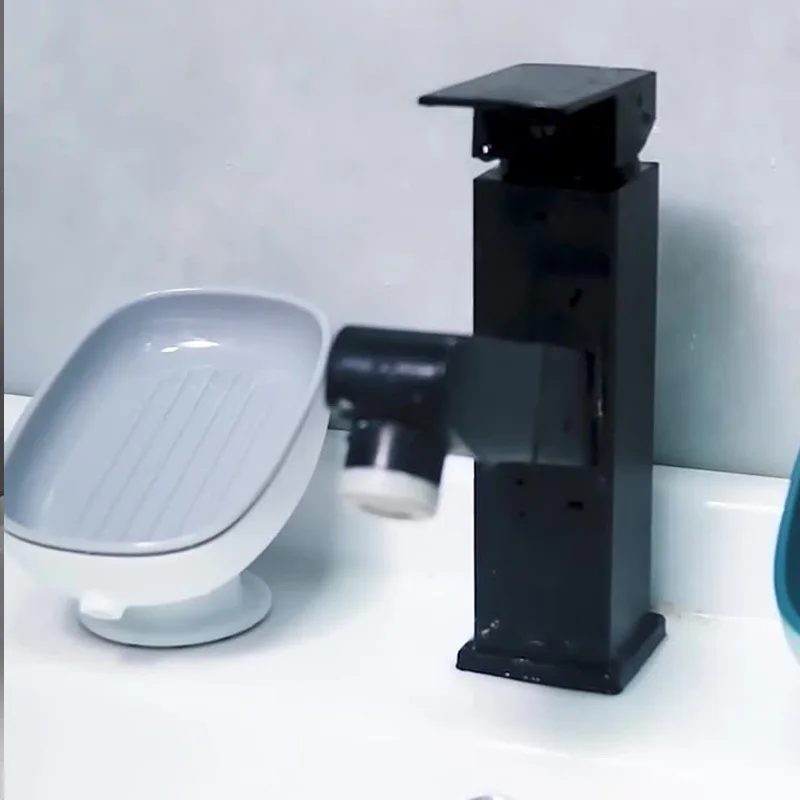 

3pce - Tilted Soap Dish with Drainage Holes Non-Slip Base No-Drill Soap Holder for Bathroom Vanity RV & Travel