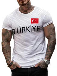 Paris Turkish shooter New Arrival sharpshooter Men's T-shirt 2024 Short Sleeve Oversized Clothing Türkiye Casual Tops