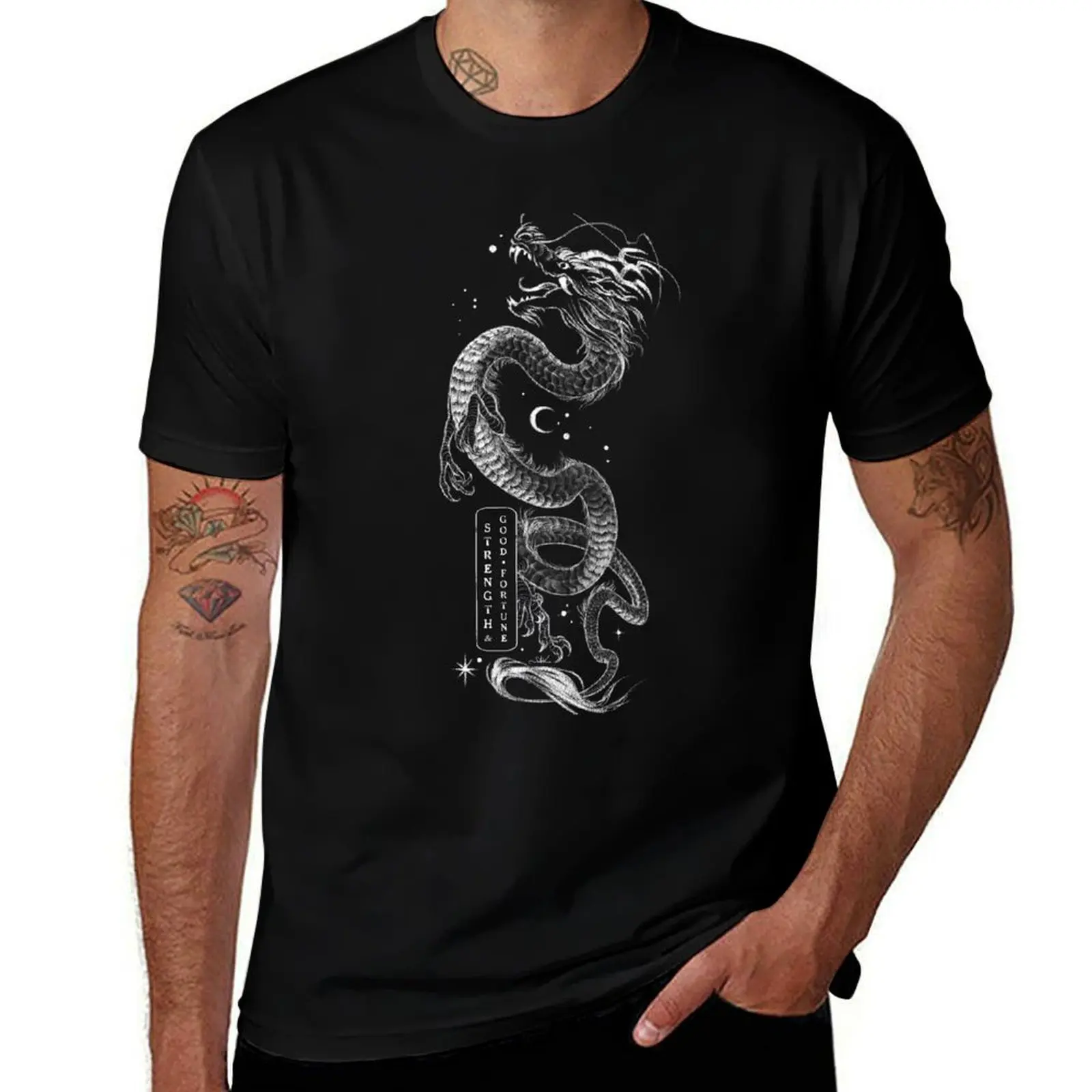 Celestial Dragon Design T-Shirt Casual Loose Daily Wear T-Shirt