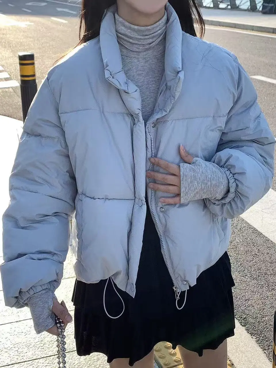 

Корейское милое хлопковое пальто с воротником-стойкой, зимнее свободное универсальное хлопковое пальто, женское модное пальто