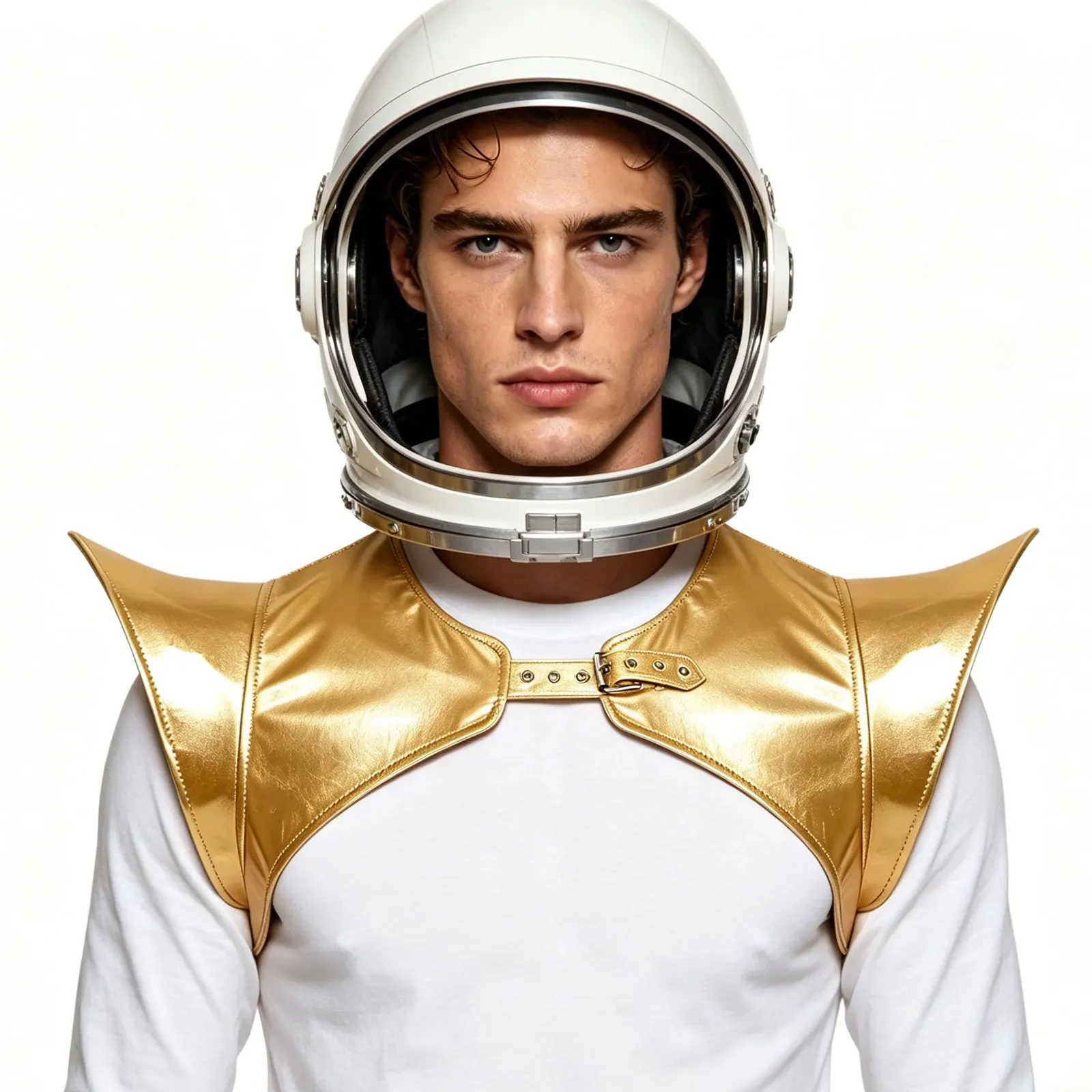 

Mens Holographic Glossy Shoulder Armor Tops Fly Sleeve Buckles Shrugs Crop Top Space Alien Women Space Suit Adult Astronaut Wear