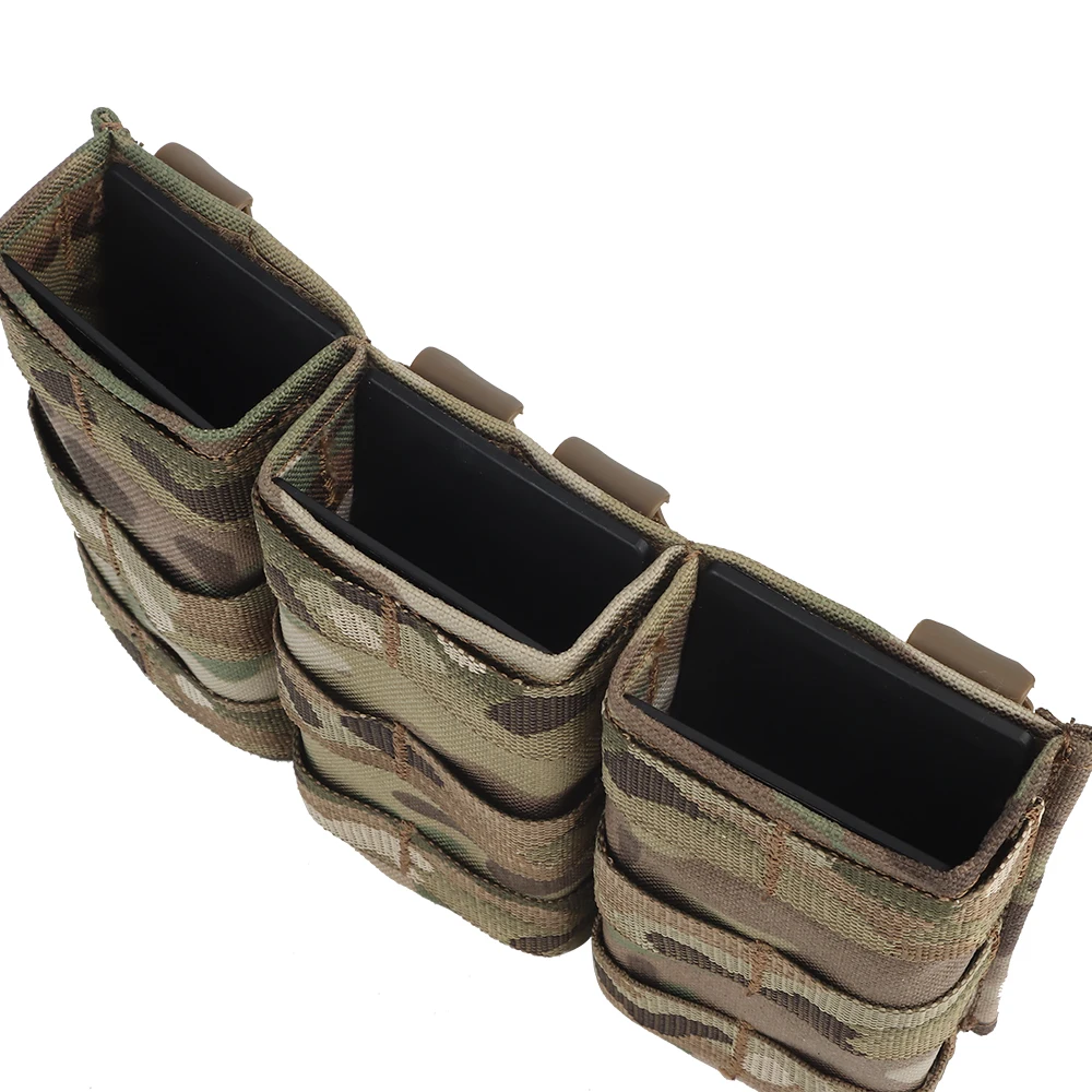 Tactische 5.56 Triple Magazine Pouch (lang) met Kydex Klem voor Molle Airsoft Vest Plate Carrier Voorpaneel M4 AR 15 Mag Bag - imagen 4