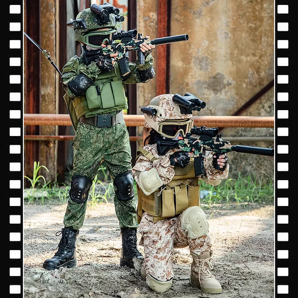 Uniforme da allenamento tattica militare per adulti per bambini Set pantaloni mimetici russi per ragazzi e ragazze Costume da combattimento per