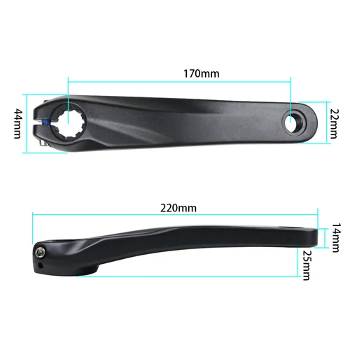 Imagen 2 del producto Reemplazo del brazo de manivela izquierdo de bicicleta de 170 Mm para bielas huecas Prowheel 10T aleación de aluminio se adapta a eje de Pedal de 14 Mm 