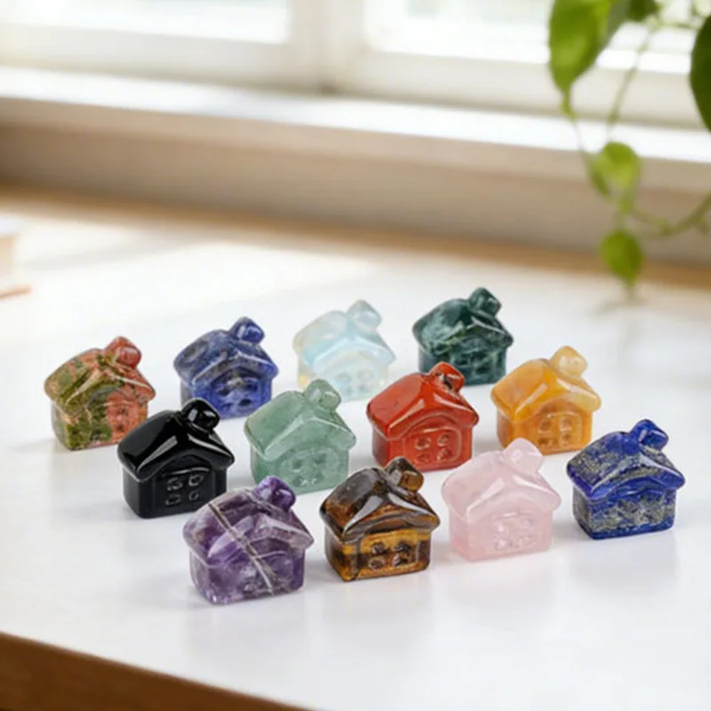 

Natural Stone Mini Snow House Hand-Carved Desktop Decor for DIY Micro Landscapes Ornament