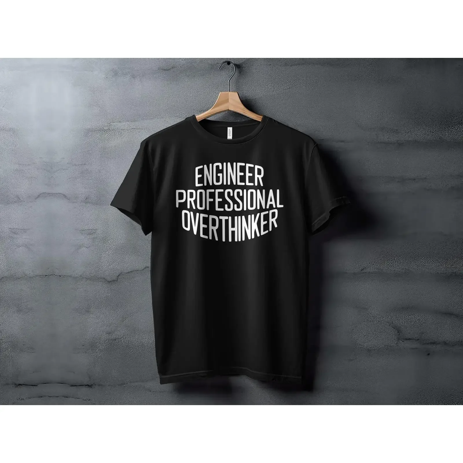 Engineer Professional Overthinker T Shirt Funny Engineering Humor for Work Casual Wear vintage Washed streetwear Unisex