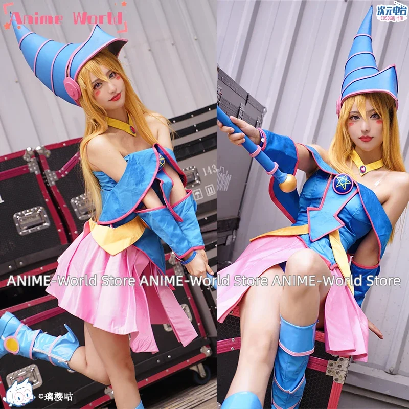 Anime Women's Dark Magician Girl Cosplay Costume with Hat for Woman Halloween Wig Cosplay Costume Outfityxw