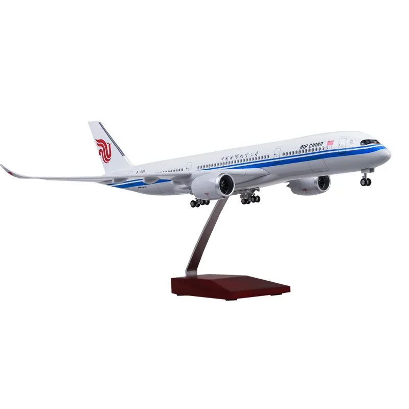 Escala 47cm decoraciones para el hogar 1:85 avión A350 Air China trenes de aterrizaje de línea aérea colección de modelos de avión de resina fundida a presión