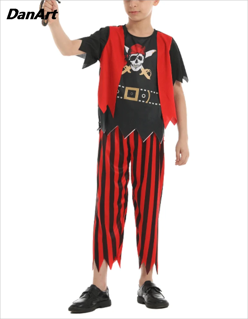 Halloween Children's Clothing Pirate Cosplay Costume Boys Clothes Prop Suit School Carnival Party Stage Performance Costume