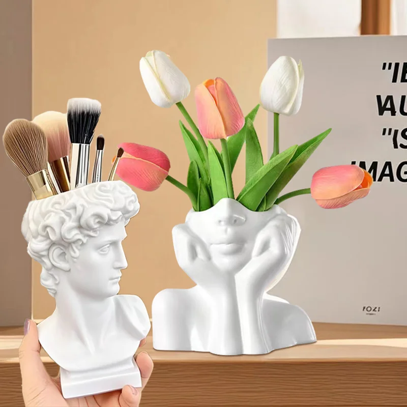 Creative Home Decor Vase Pencil Holder Whimsical Glasses Holder Decorative Bottle Desktop Storage Resin Ornament