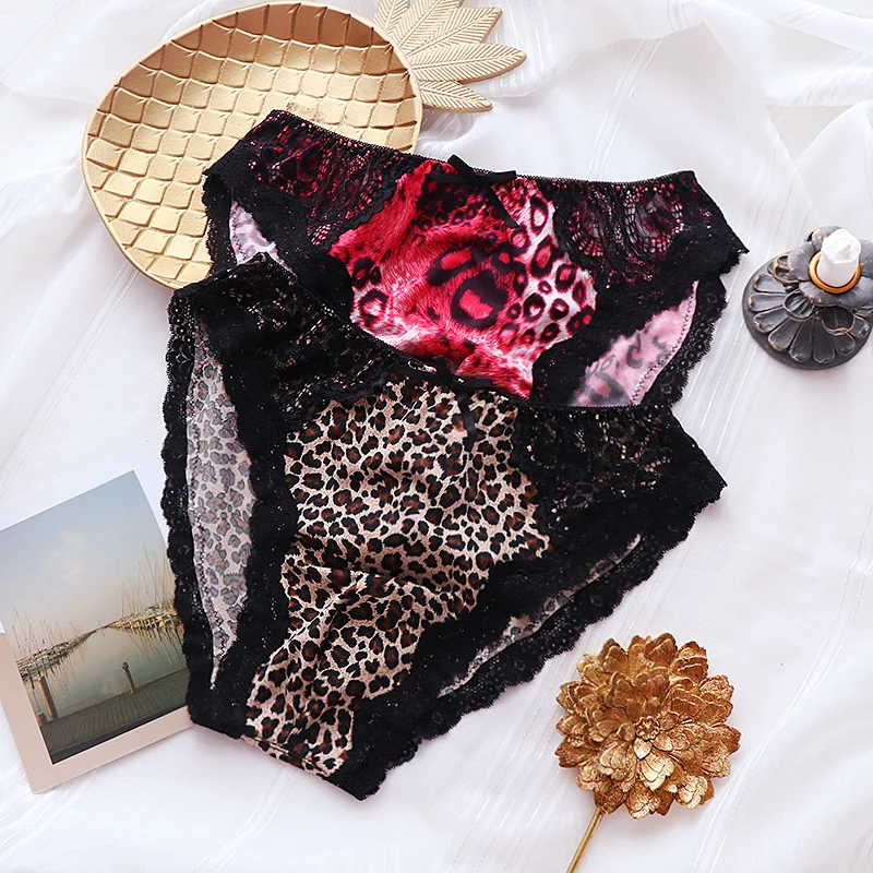 Sexy Mens Leopard Printed Briefs Lace Underwear Sissy Penis  Pouch Panties Underwear Underpants Seamless Sexy Lingerie