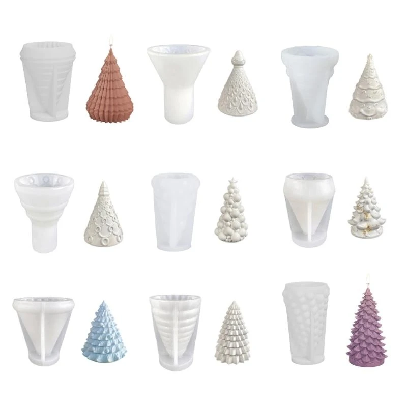 E21F Silicone Mold Christmas Tree Wax Crafts Casting Mould for DIY