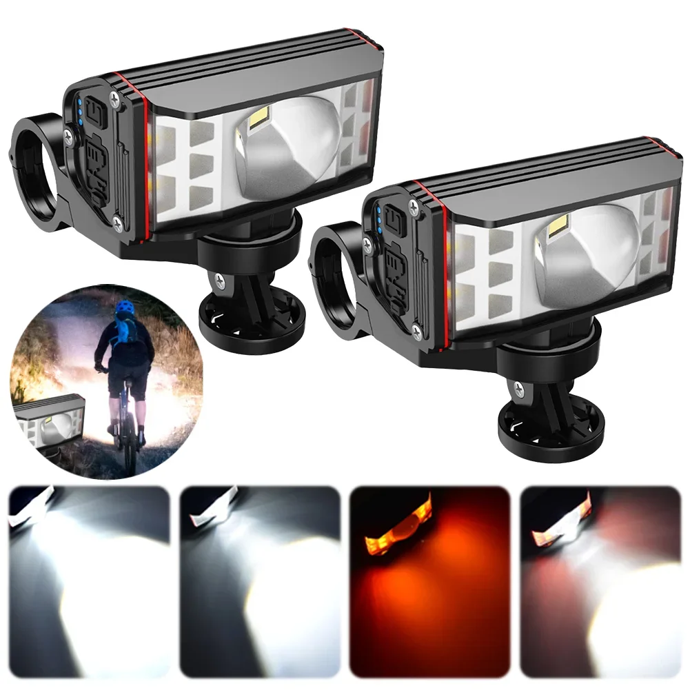 

2600/5200mAh LED Bike Handlebar Flashlight USB Rechargeable Cycling Flashlight Waterproof Outdoor Bike Headlight Bicycle Parts