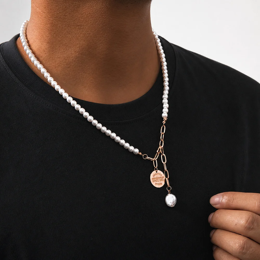 Retro Herren-Halskette aus Kokosnussmuscheln, Hip-Hop-Strandstil, mehrschichtige Halskette, böhmischer Schmuck, trendige Accessoires – Detail 2