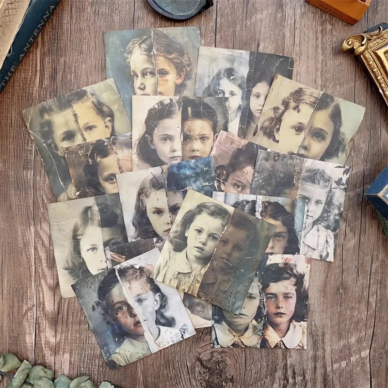 Junk Journal Retro Dyeing Paper Material Mottled Time Old Photos Photography Decorative Background Vintage Handcraft Collage