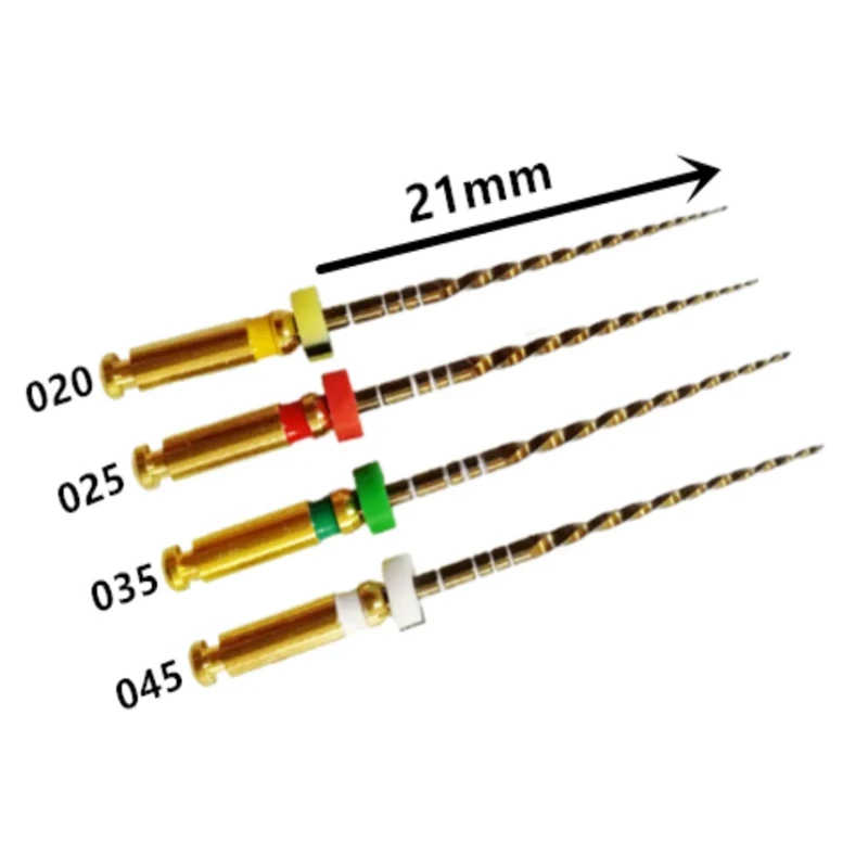 20pcs/5set Dental Wave Gold One Files  Reciprocational Large Primary Files Rotary Dental Endo NITI Files Endodontic Dental Files