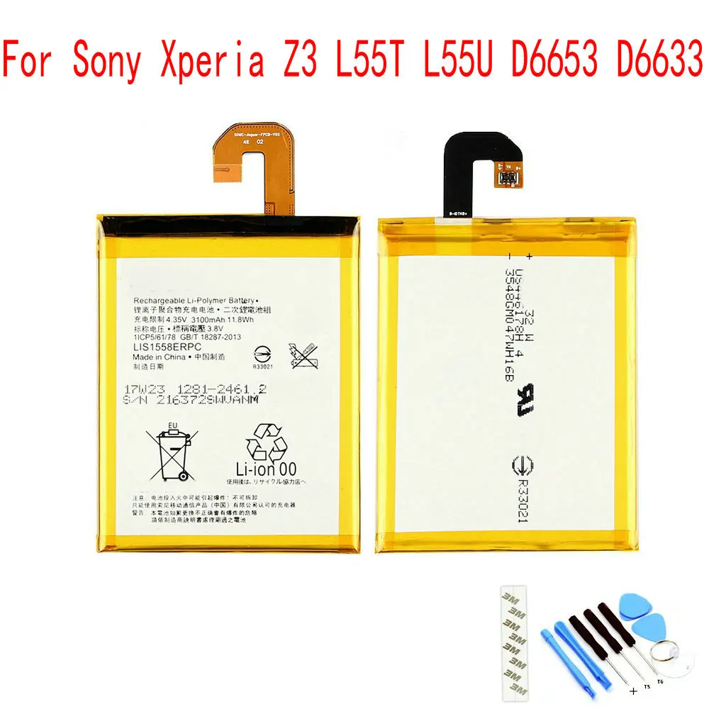 Original LIS1558ERPC 2330mAh Battery For Sony Xperia Z3 L55T L55U D6653 D6633 Mobile Phone