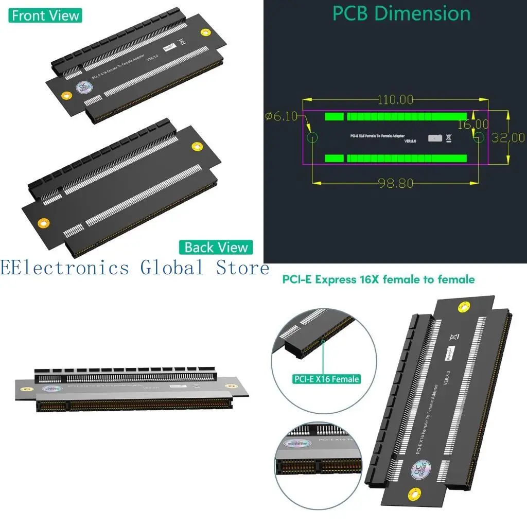 462B PCIEXPRESS 16X إلى 16x محول محول الموسع مثالي لحالة الكمبيوتر الشخصي