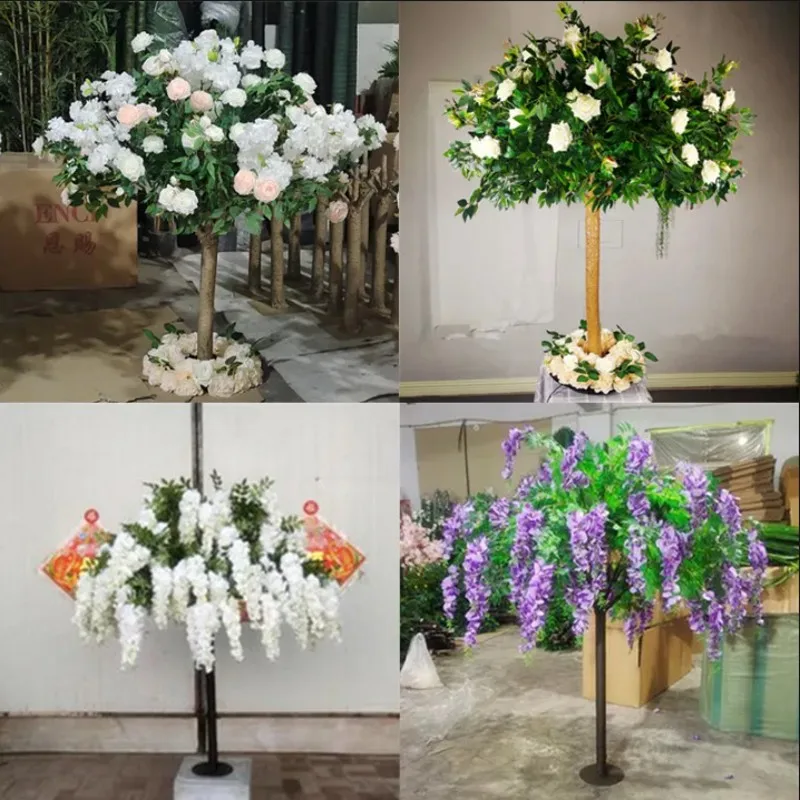 New 2.5M 8FT Tall Huge Artificial Flower Landscape Cherry Tree For Outdoor Garden Wishing Trees Wedding Guide Props Decoration