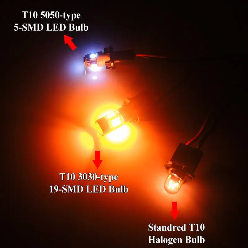 LED Signal Light Bulb Package 3030 12V DC 1Pair Orange Amber 158 Car 175 Position 2821 Parking 2827 City T10 168