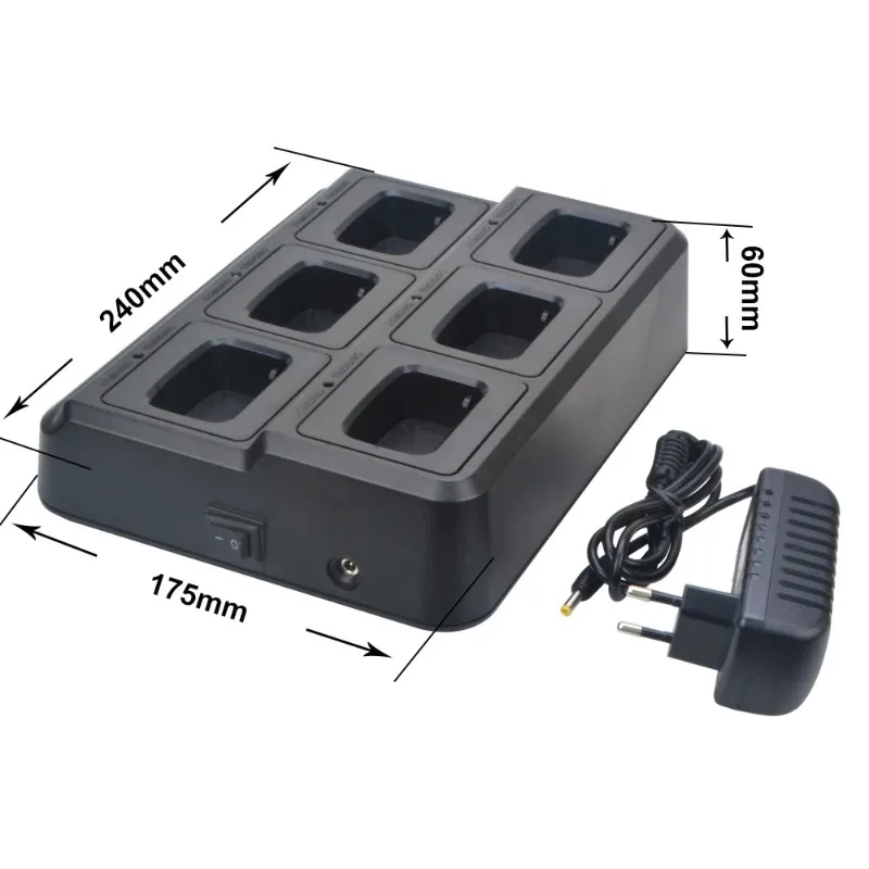Baofeng BF-888S BF-888H BF-88E BF-777S BF-666S Walperforated Talkie Six-Way Chargeur 6-Pocket Multi-Unit Charger 110-240V